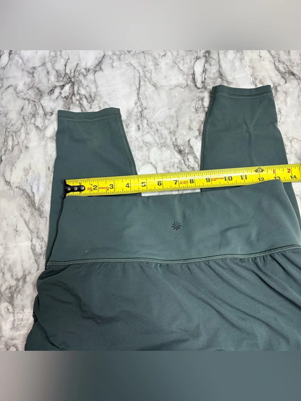 Athleta Elation 2 in 1 7/8 Tight Green Skirted Leggings Yoga Pants medium modest - Picture 4 of 7
